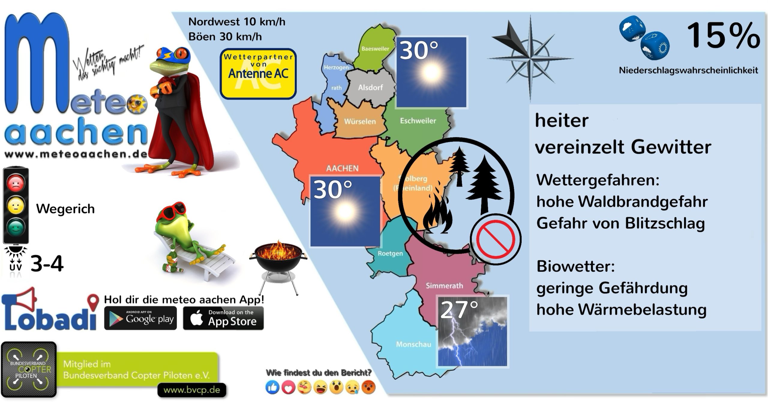 Wetterbericht für den 16. September 2020 - Meteo Aachen